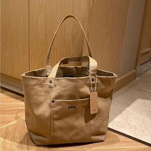 A.P.C. Canvas Tote Bag in Beige/Tan